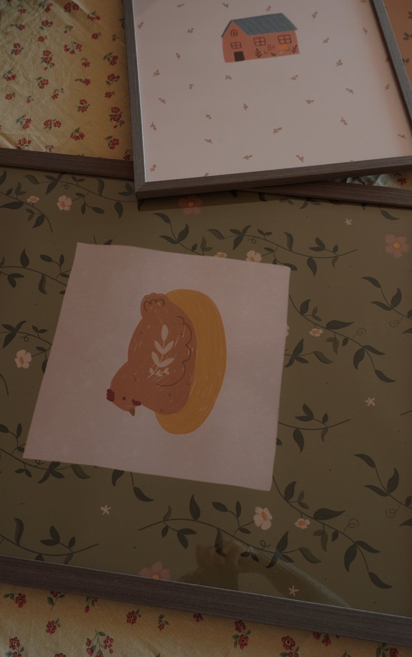 Lámina gallina primavera a5 y 30x40