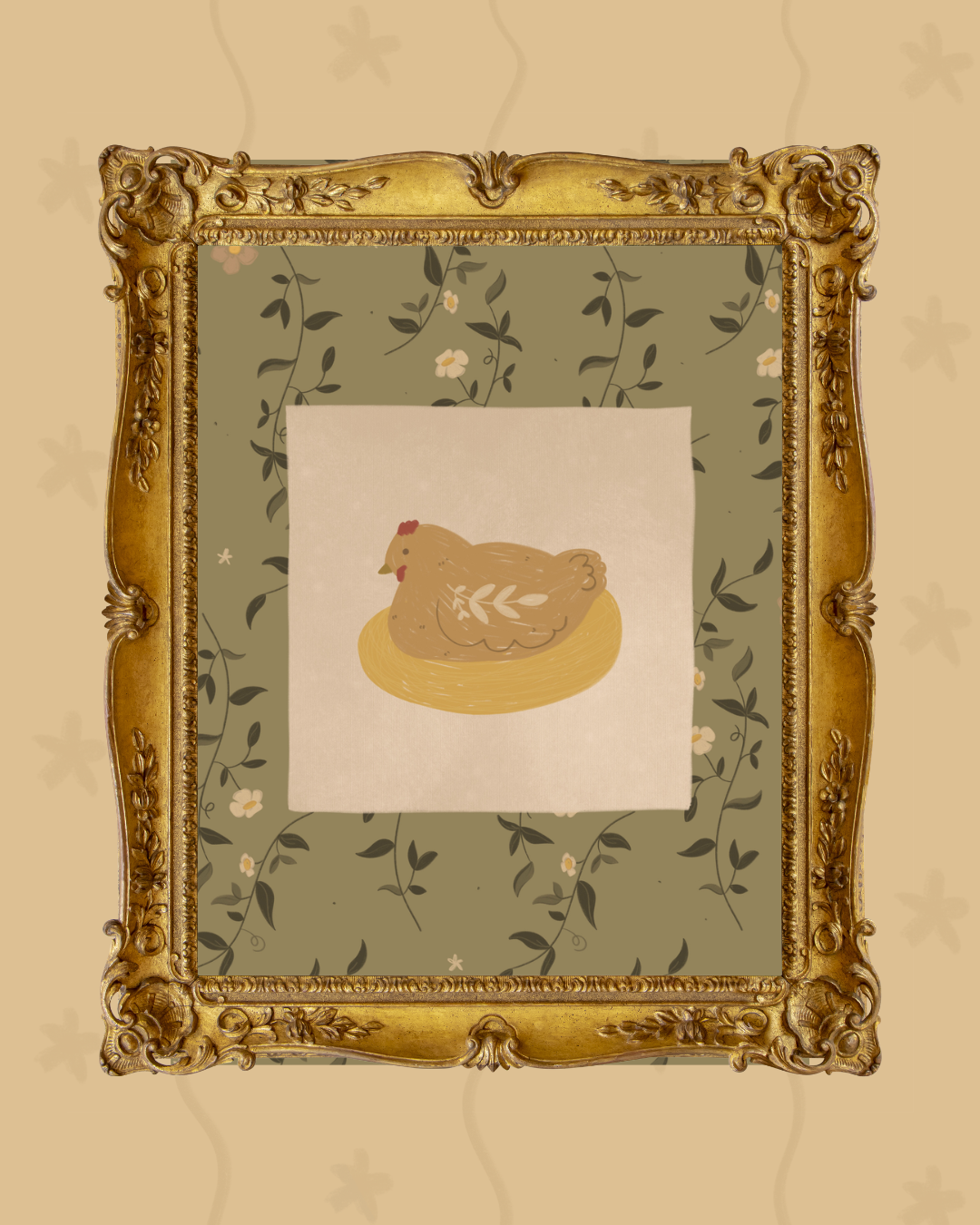 Lámina gallina primavera a5 y 30x40