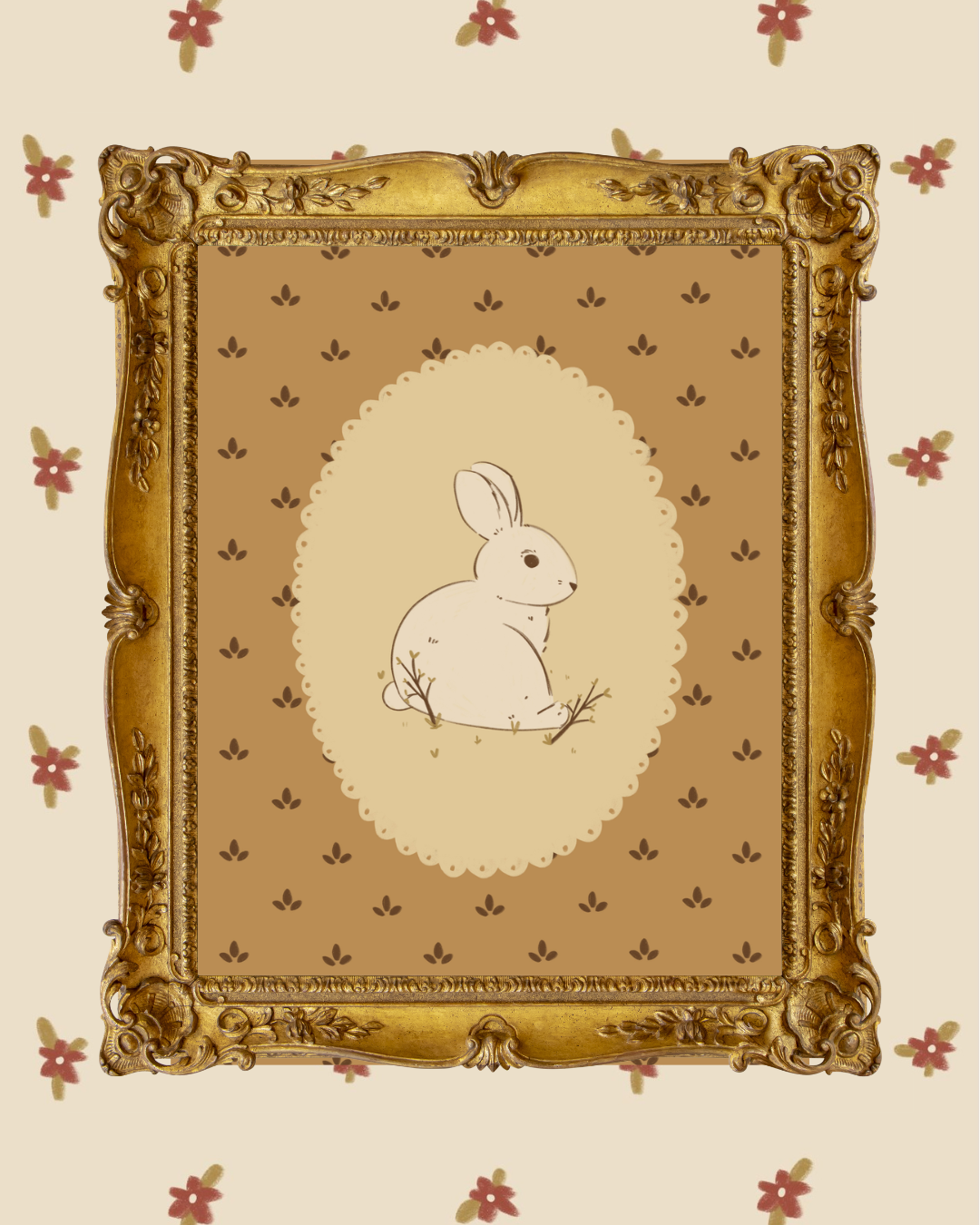 Lámina conejo primavera a5 y 30x40