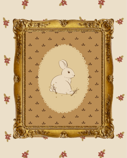 Lámina conejo primavera a5 y 30x40