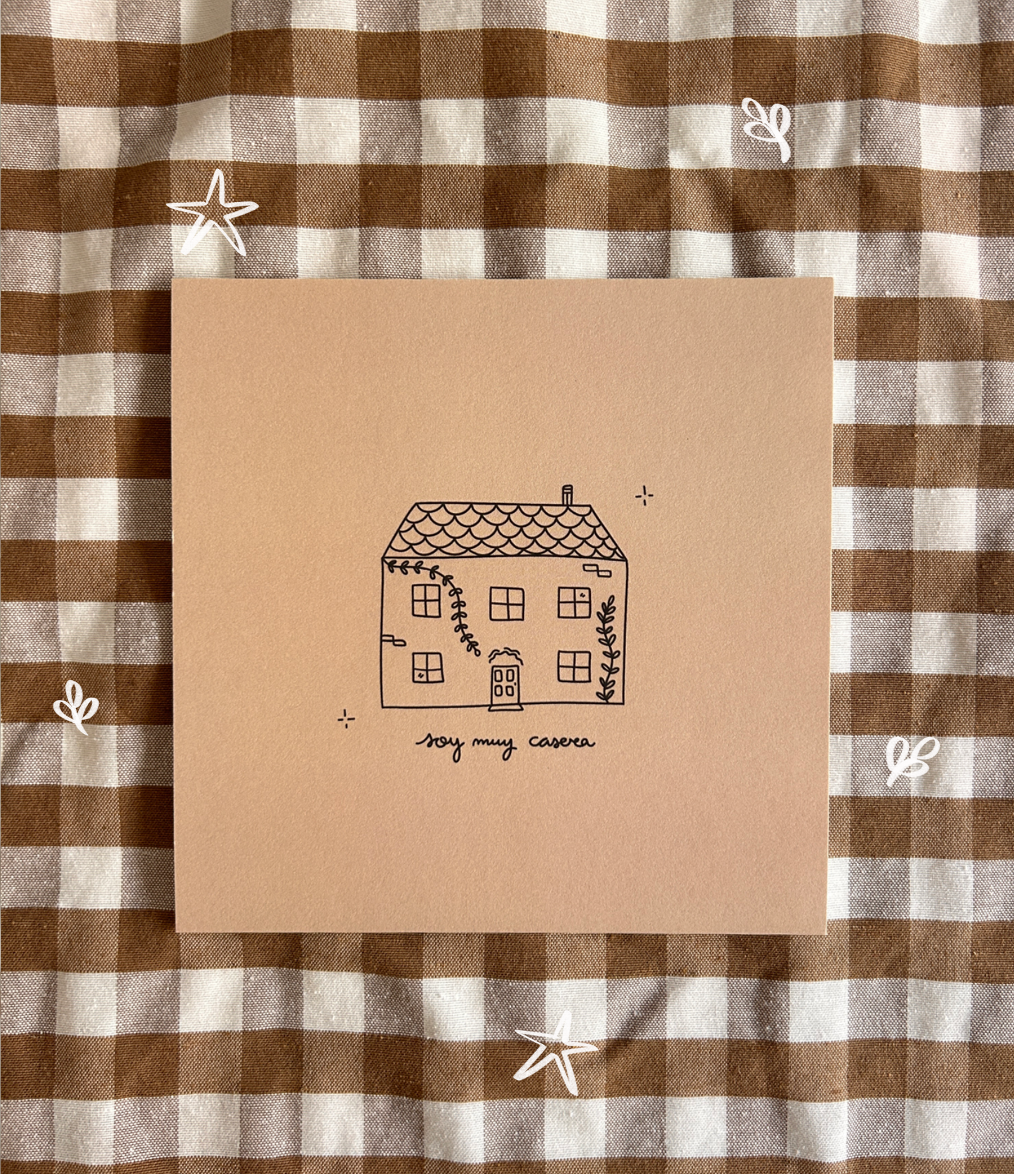 Lámina casa casera minimal lineal tamaño 15x15